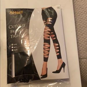 NWT cutout black tights